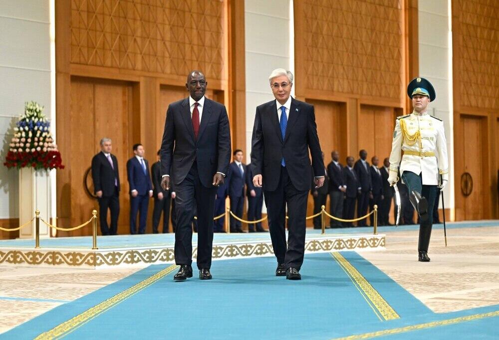 Tokayev welcomes Kenyan President William Ruto at Independence Palace ahead of high-level talks