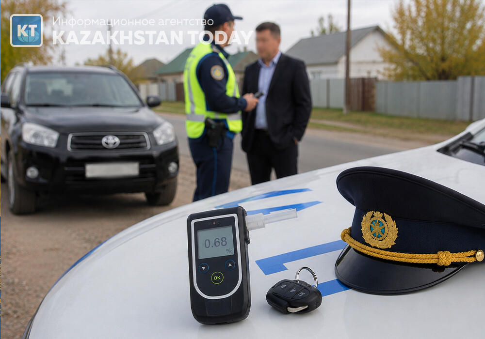 Сельского акима поймали пьяным за рулем служебного автомобиля в ЗКО